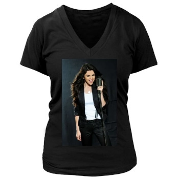 Selena Gomez Women's Deep V-Neck TShirt