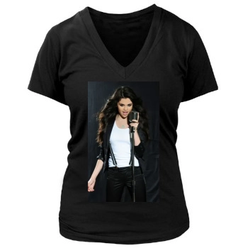 Selena Gomez Women's Deep V-Neck TShirt