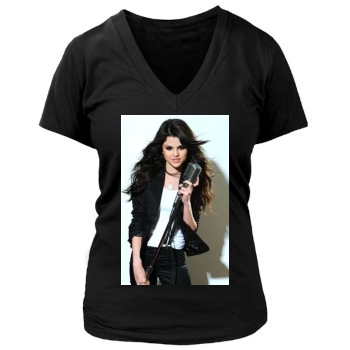 Selena Gomez Women's Deep V-Neck TShirt