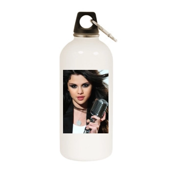 Selena Gomez White Water Bottle With Carabiner