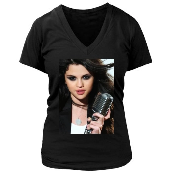 Selena Gomez Women's Deep V-Neck TShirt