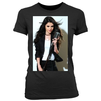 Selena Gomez Women's Junior Cut Crewneck T-Shirt