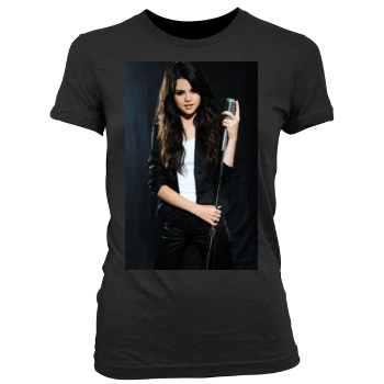 Selena Gomez Women's Junior Cut Crewneck T-Shirt