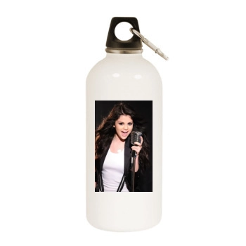 Selena Gomez White Water Bottle With Carabiner