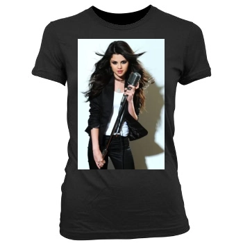 Selena Gomez Women's Junior Cut Crewneck T-Shirt