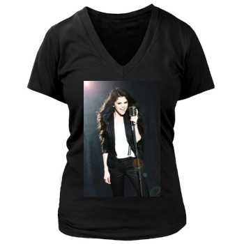 Selena Gomez Women's Deep V-Neck TShirt