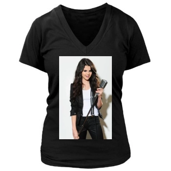 Selena Gomez Women's Deep V-Neck TShirt