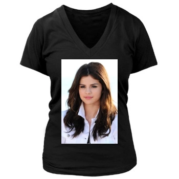 Selena Gomez Women's Deep V-Neck TShirt