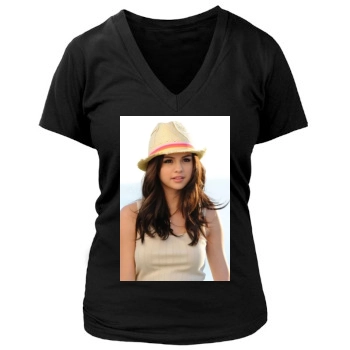 Selena Gomez Women's Deep V-Neck TShirt