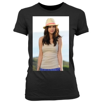 Selena Gomez Women's Junior Cut Crewneck T-Shirt