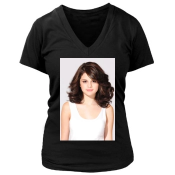 Selena Gomez Women's Deep V-Neck TShirt