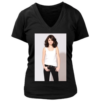 Selena Gomez Women's Deep V-Neck TShirt