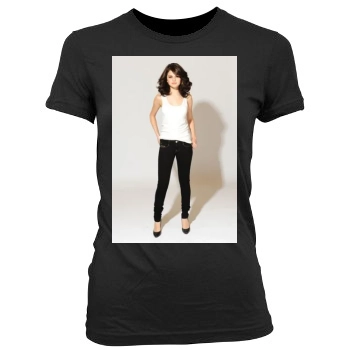 Selena Gomez Women's Junior Cut Crewneck T-Shirt