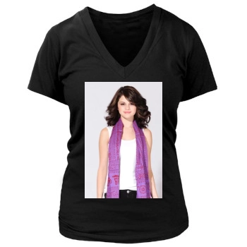 Selena Gomez Women's Deep V-Neck TShirt