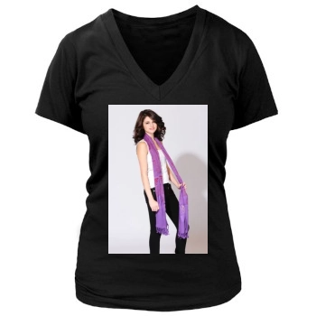 Selena Gomez Women's Deep V-Neck TShirt