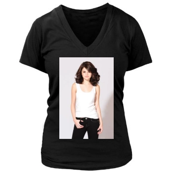 Selena Gomez Women's Deep V-Neck TShirt