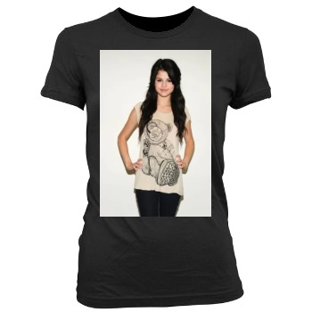 Selena Gomez Women's Junior Cut Crewneck T-Shirt