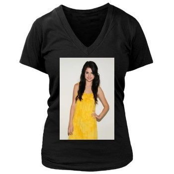 Selena Gomez Women's Deep V-Neck TShirt