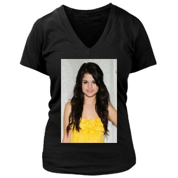 Selena Gomez Women's Deep V-Neck TShirt