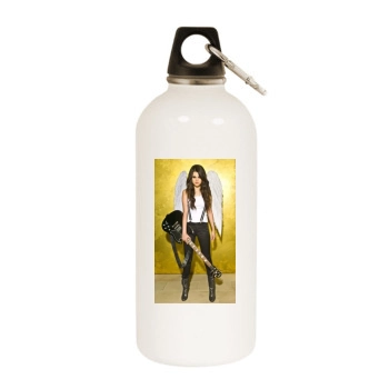 Selena Gomez White Water Bottle With Carabiner