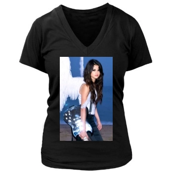 Selena Gomez Women's Deep V-Neck TShirt