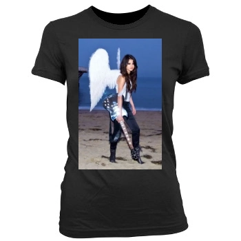 Selena Gomez Women's Junior Cut Crewneck T-Shirt