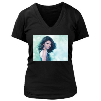 Selena Gomez Women's Deep V-Neck TShirt