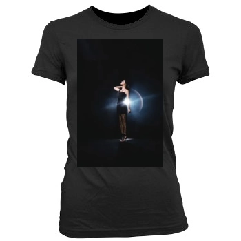 Selena Gomez Women's Junior Cut Crewneck T-Shirt