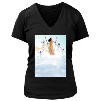 Selena Gomez Women's Deep V-Neck TShirt