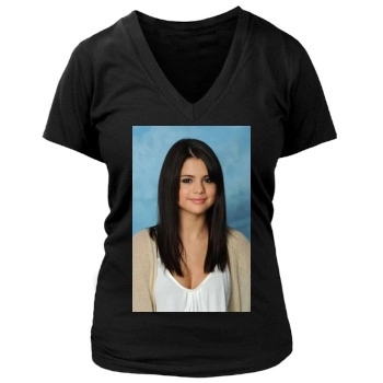 Selena Gomez Women's Deep V-Neck TShirt