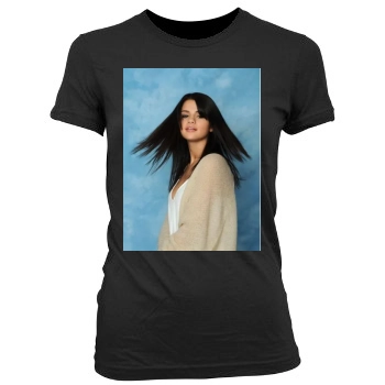 Selena Gomez Women's Junior Cut Crewneck T-Shirt