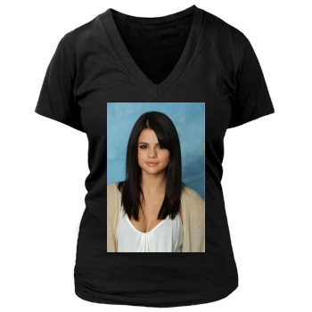 Selena Gomez Women's Deep V-Neck TShirt