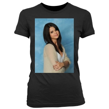 Selena Gomez Women's Junior Cut Crewneck T-Shirt