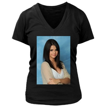 Selena Gomez Women's Deep V-Neck TShirt