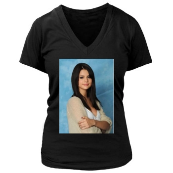 Selena Gomez Women's Deep V-Neck TShirt