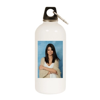 Selena Gomez White Water Bottle With Carabiner