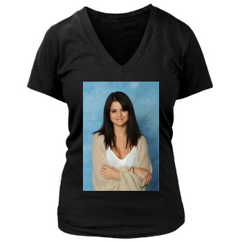 Selena Gomez Women's Deep V-Neck TShirt