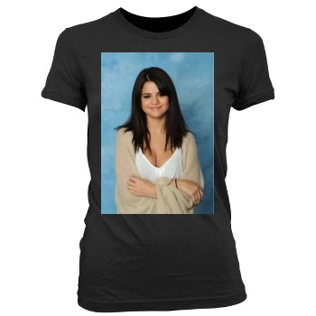 Selena Gomez Women's Junior Cut Crewneck T-Shirt