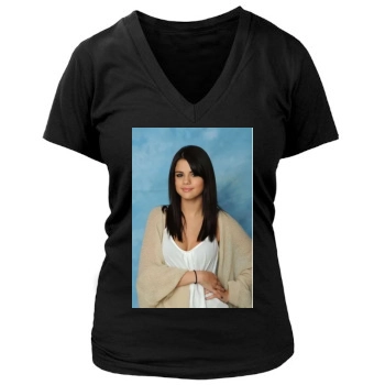 Selena Gomez Women's Deep V-Neck TShirt