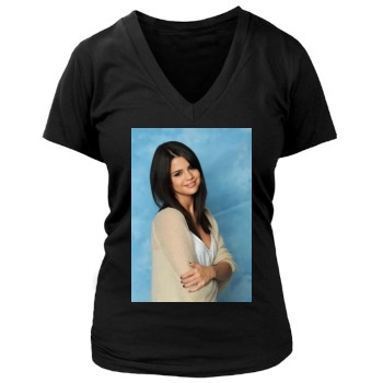 Selena Gomez Women's Deep V-Neck TShirt