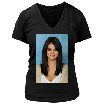 Selena Gomez Women's Deep V-Neck TShirt