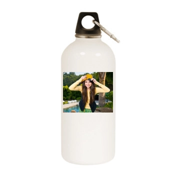 Selena Gomez White Water Bottle With Carabiner