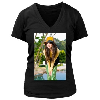 Selena Gomez Women's Deep V-Neck TShirt