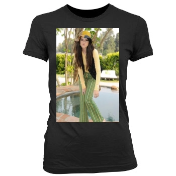 Selena Gomez Women's Junior Cut Crewneck T-Shirt