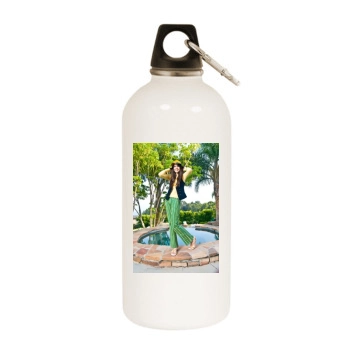 Selena Gomez White Water Bottle With Carabiner