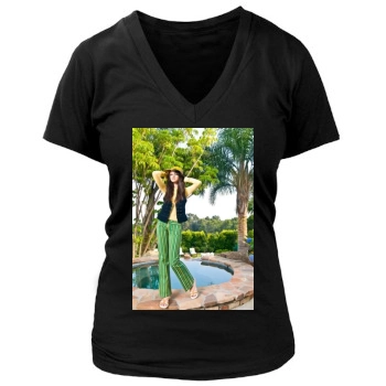 Selena Gomez Women's Deep V-Neck TShirt