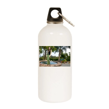 Selena Gomez White Water Bottle With Carabiner