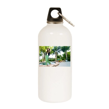 Selena Gomez White Water Bottle With Carabiner