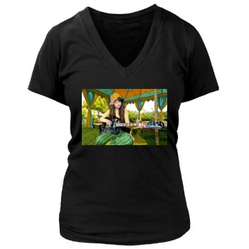 Selena Gomez Women's Deep V-Neck TShirt