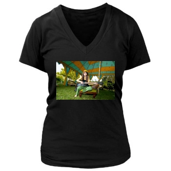 Selena Gomez Women's Deep V-Neck TShirt